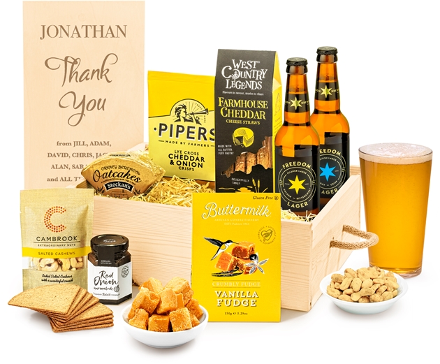 Personalised Man Treats Gift Box With Beers